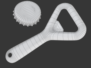 Bottle Opener with Cap 3D 模型