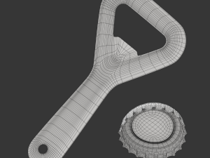 Bottle Opener with Cap 3D 模型