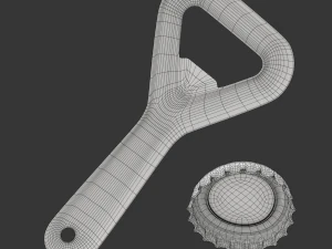 Bottle Opener with Cap 3D Model