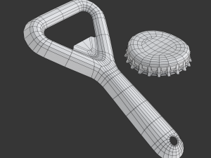 Bottle Opener with Cap 3D 模型