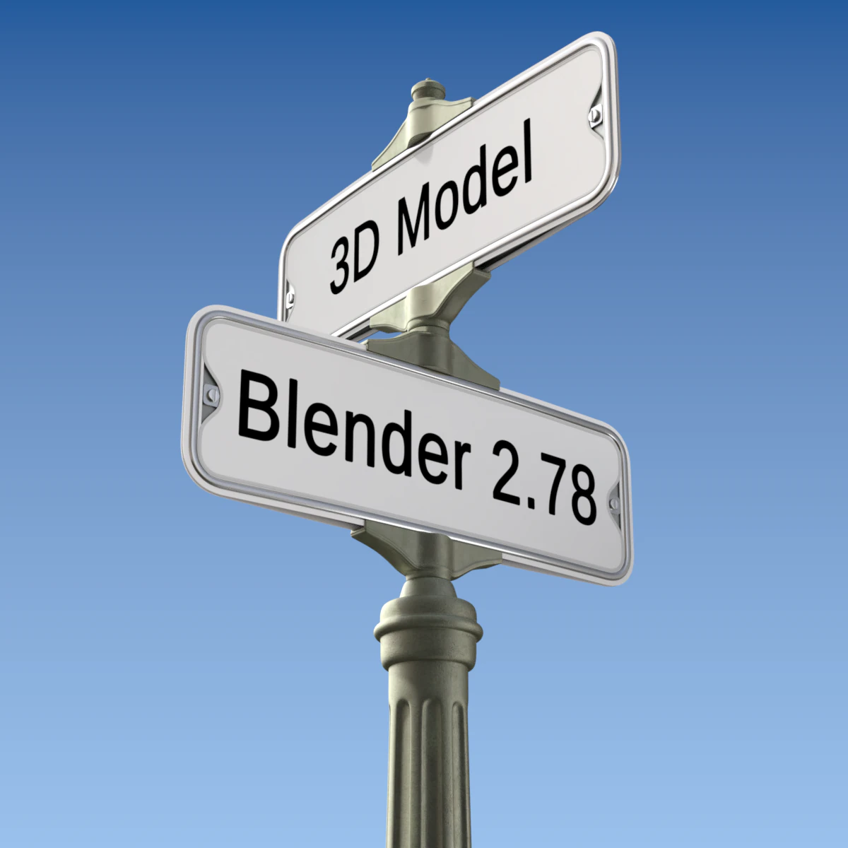Retro Street Sign 3D Model .c4d .max .obj .3ds .fbx .stl .blend
