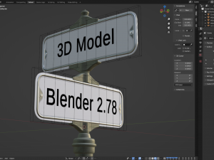 Retro Street Sign 3D Model