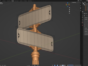 Retro Street Sign 3D Model