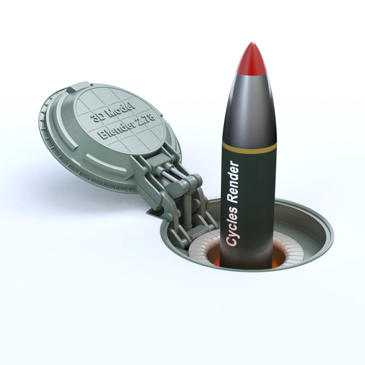 Missile Silo 3D Model .c4d .max .obj .3ds .fbx .stl .blend