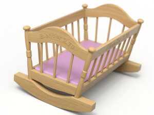 Wooden Cradle 3D Model