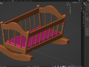 Wooden Cradle 3D Модель