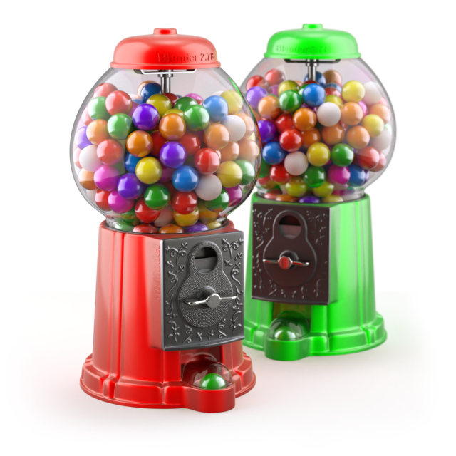 Gumball Machine 3D Model .c4d .max .obj .3ds .fbx .stl .blend 