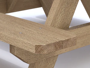 Picnic Bench 3D Model