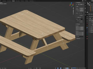 Picnic Bench Modello 3D
