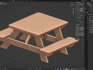 Picnic Bench Modello 3D