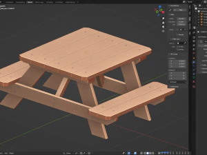 Picnic Bench 3D Model