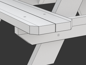 Picnic Bench Modello 3D