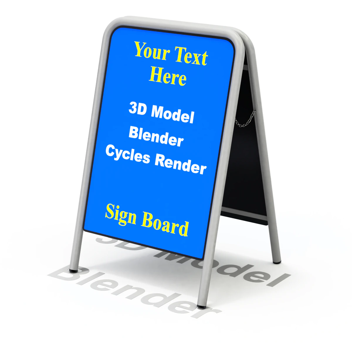 Street Sign A-form 3D Model .c4d .max .obj .3ds .fbx .stl .blend 