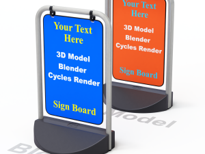 Street Sign double profile 3D Model