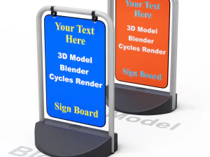 Podw&oacute;jny profil znaku drogowego Model 3D