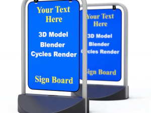Street Sign double profile 3D Model