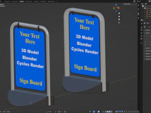 Street Sign double profile 3D Model