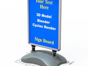 Stojak na zbiornik na wodę ze znakiem drogowym Model 3D