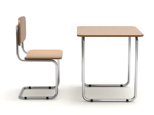 School Desk and Chair 3D Model