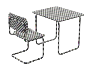 School Desk and Chair 3D Модель