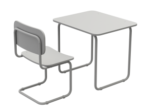School Desk and Chair 3D Модель