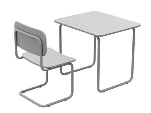 School Desk and Chair 3D Model