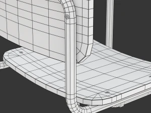 School Desk and Chair 3D Model