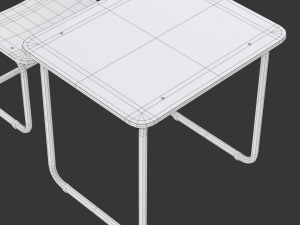 School Desk and Chair 3D Модель