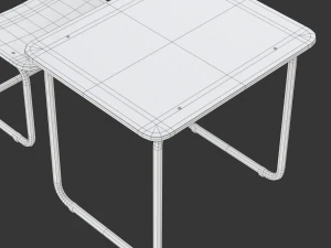 School Desk and Chair 3D Model