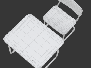 School Desk and Chair 3D Модель
