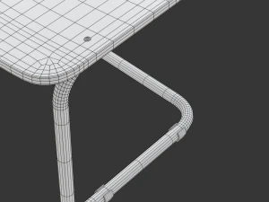 School Desk and Chair 3D Model