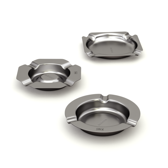 Metal Ashtray Set 09 3D Model .c4d .max .obj .3ds .fbx .stl .blend 
