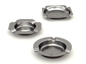 Metal Ashtray Set 09 Model 3D