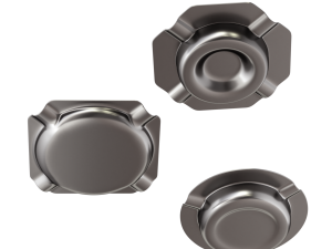 Metal Ashtray Set 09 3D Model