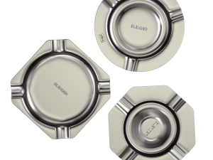 Metal Ashtray Set 09 3D Model