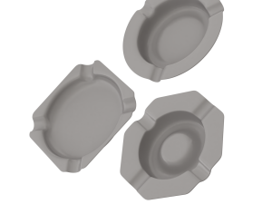 Metal Ashtray Set 09 3D Model
