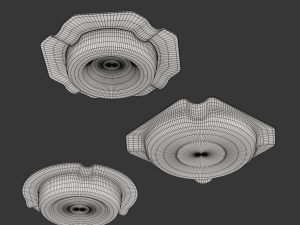 Metal Ashtray Set 09 3D Model