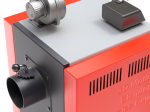 Solid Fuel Burning Boiler 3D Model