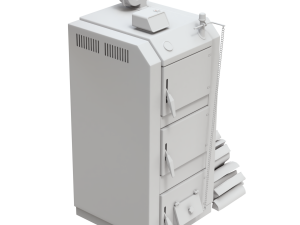 Solid Fuel Burning Boiler 3D Model