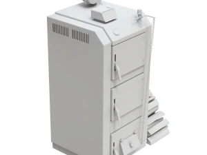 Solid Fuel Burning Boiler 3D Model