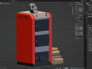 Solid Fuel Burning Boiler 3D Model