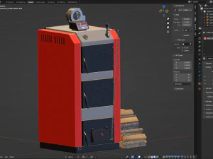 Solid Fuel Burning Boiler 3D Model