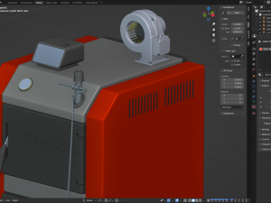 Solid Fuel Burning Boiler 3D Model
