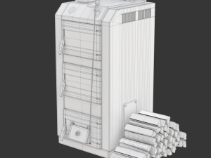 Solid Fuel Burning Boiler 3D Model