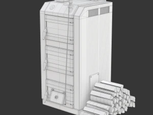 Solid Fuel Burning Boiler 3D Model