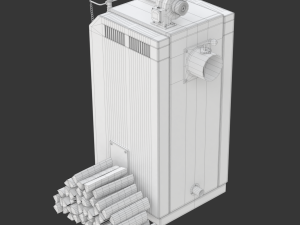 Solid Fuel Burning Boiler 3D Model