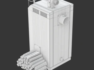 Solid Fuel Burning Boiler 3D Model