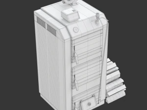 Solid Fuel Burning Boiler 3D Model