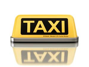 Taxi Sign Set 3D Model