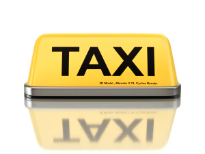 Taxi Sign Set 3D Model